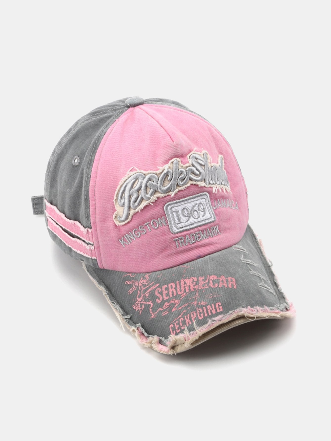 1969 Retro Washed Distressed Letter Embroidered Hole Baseball Cap