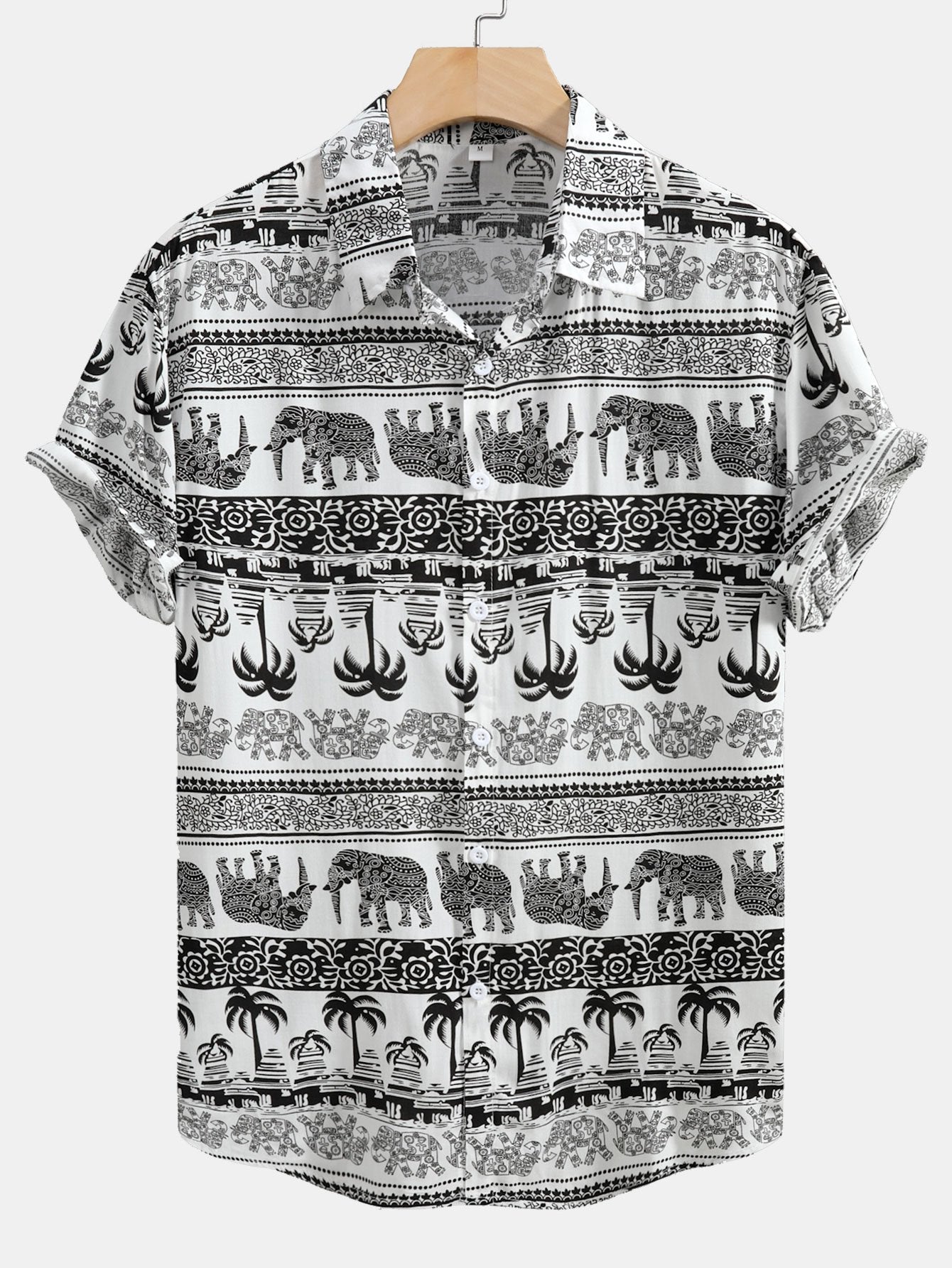 Elephant Print Button Up Shirt