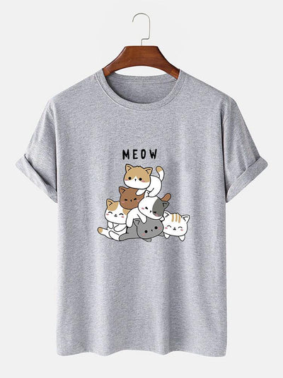 Cute Cat Print T-Shirt