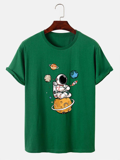 Planet Astronaut Print T-Shirt
