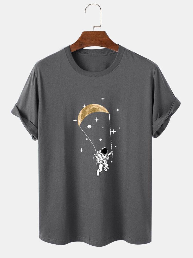 Astronaut Moon Print T-Shirt