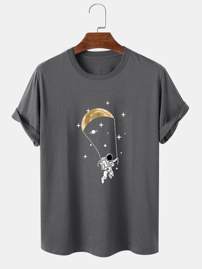 Astronaut Moon Print T-Shirt