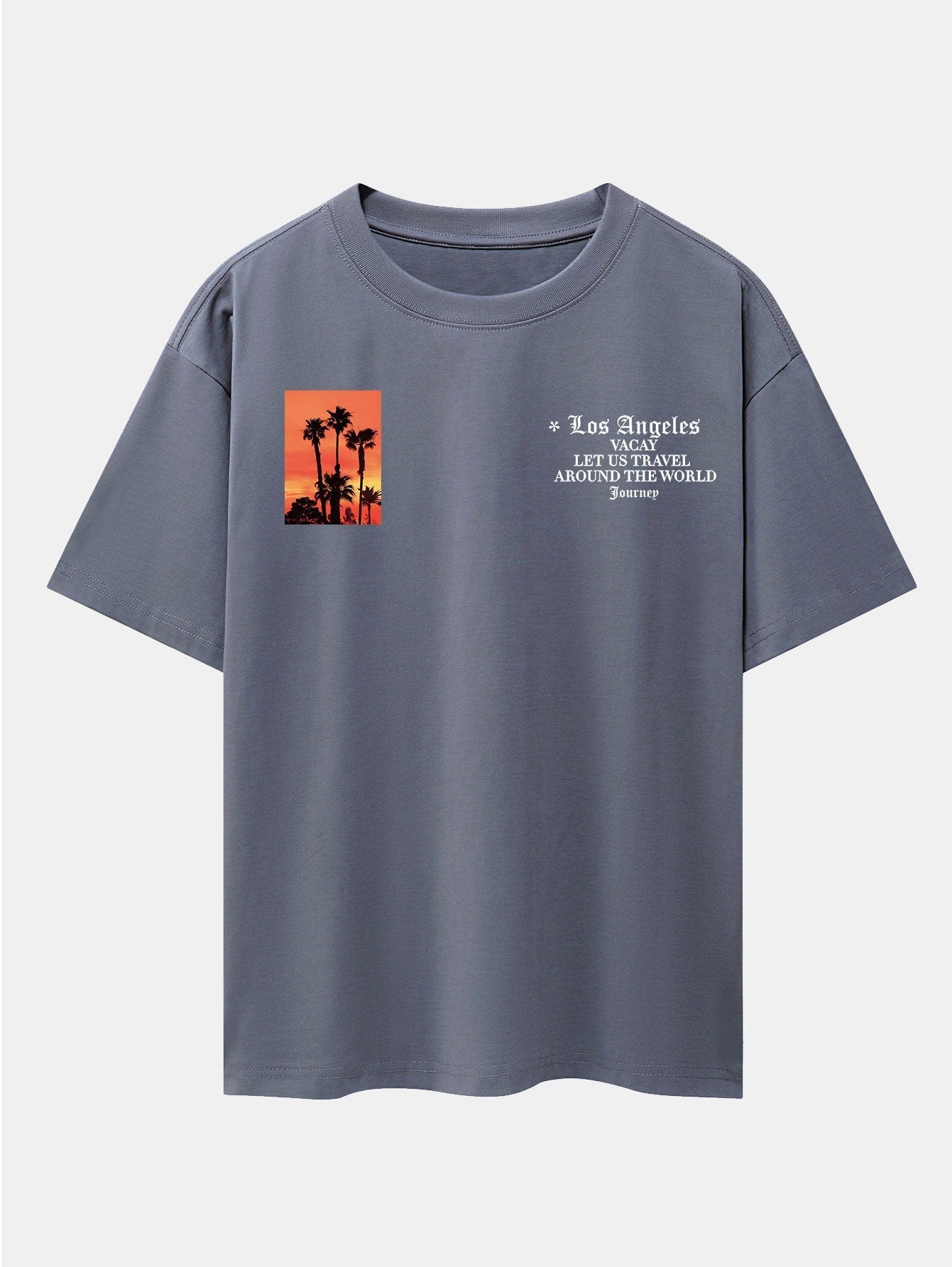 Palm Tree Slogan Print Drop Shoulder Oversize T-Shirt