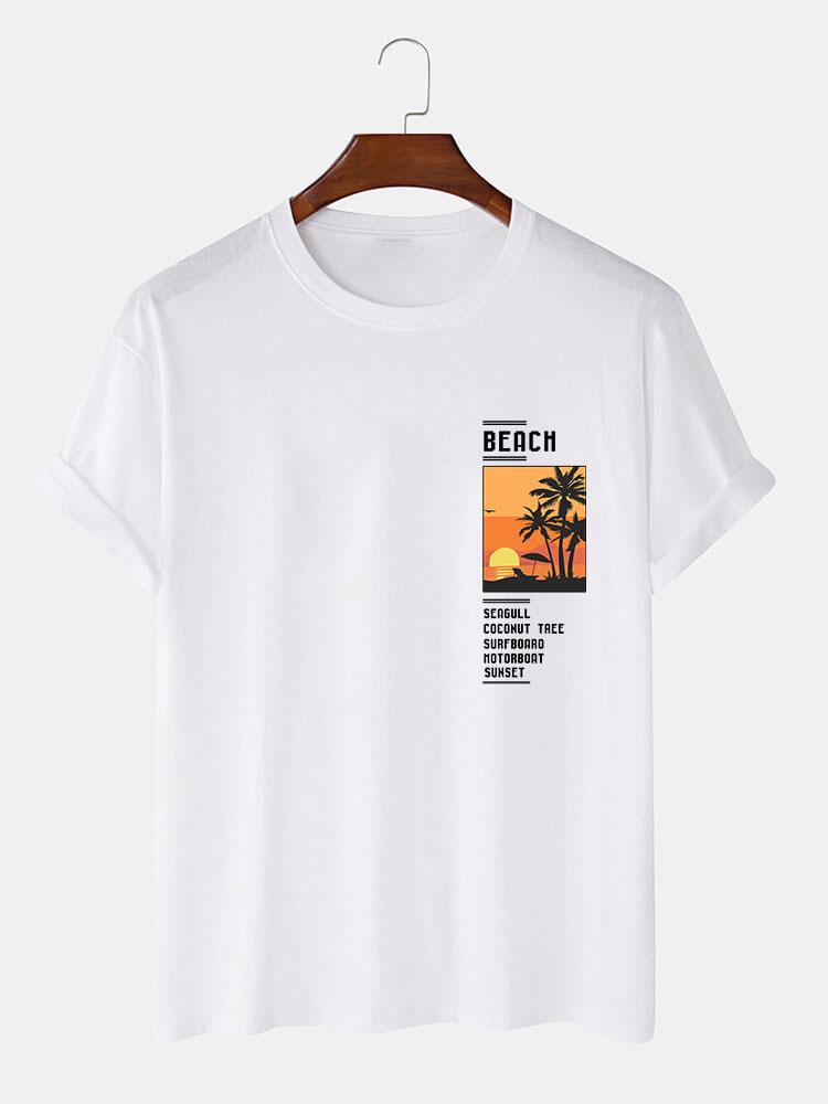 Beach Scenery Slogan Print T-Shirt