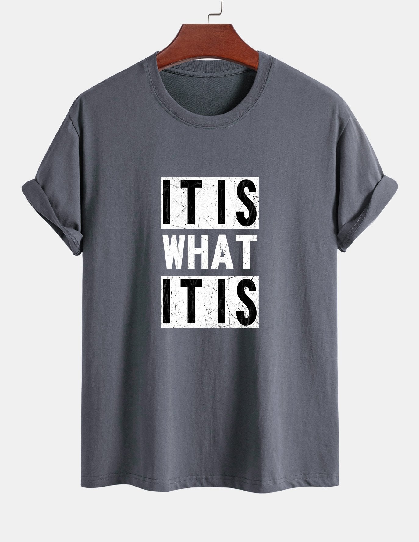 Regular Fit It Is What It Is Print Cotton T-Shirt