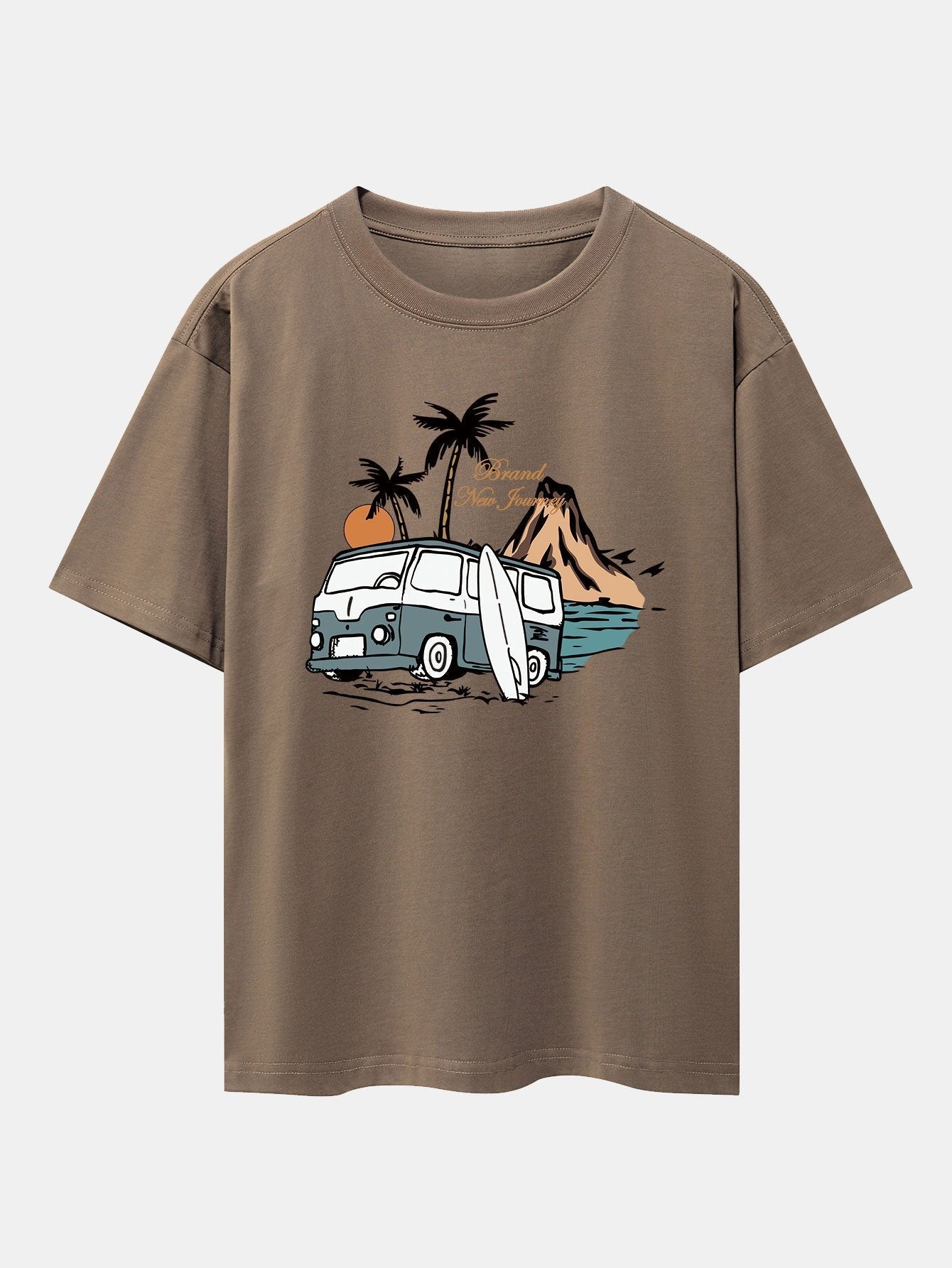 Car Island Print Drop Shoulder Oversize T-Shirt