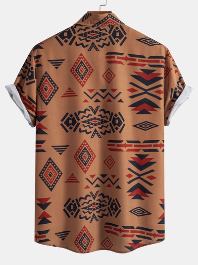 Aztec Geometric Print Shirt