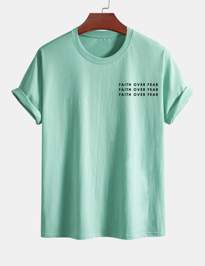 Regular Fit Slogan Print Cotton T-Shirt