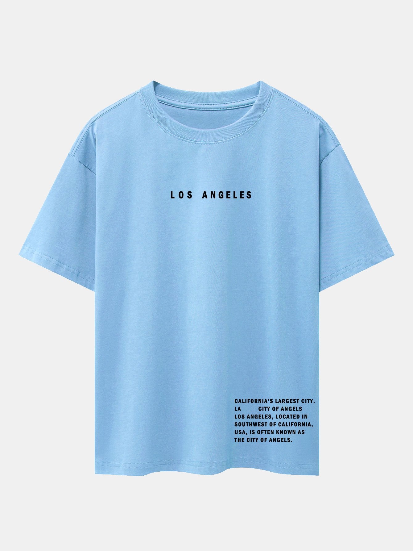 Los Angeles Slogan Print Drop Shoulder Oversize T-Shirt