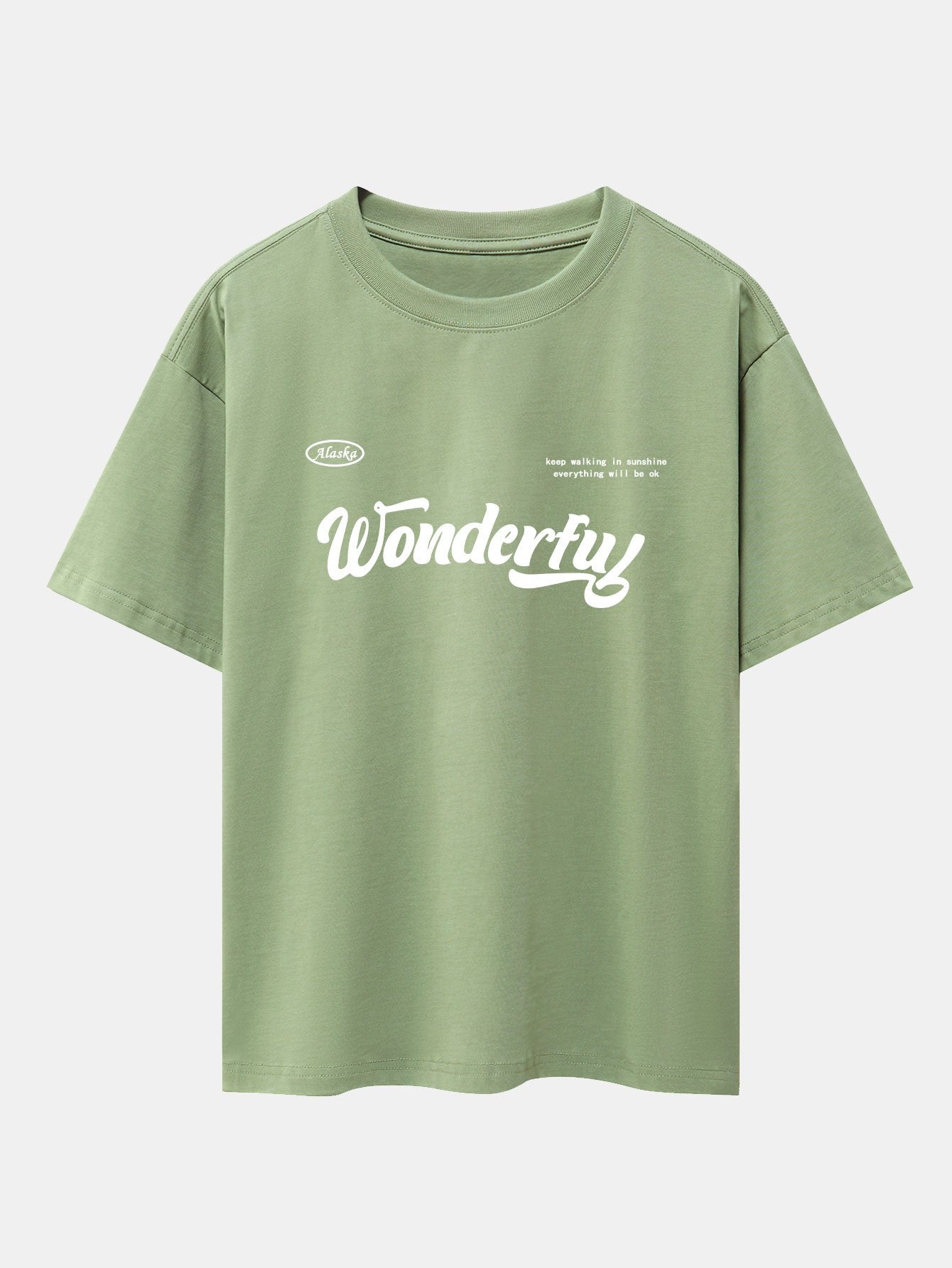 Wonderful Slogan Print Drop Shoulder Oversize T-Shirt