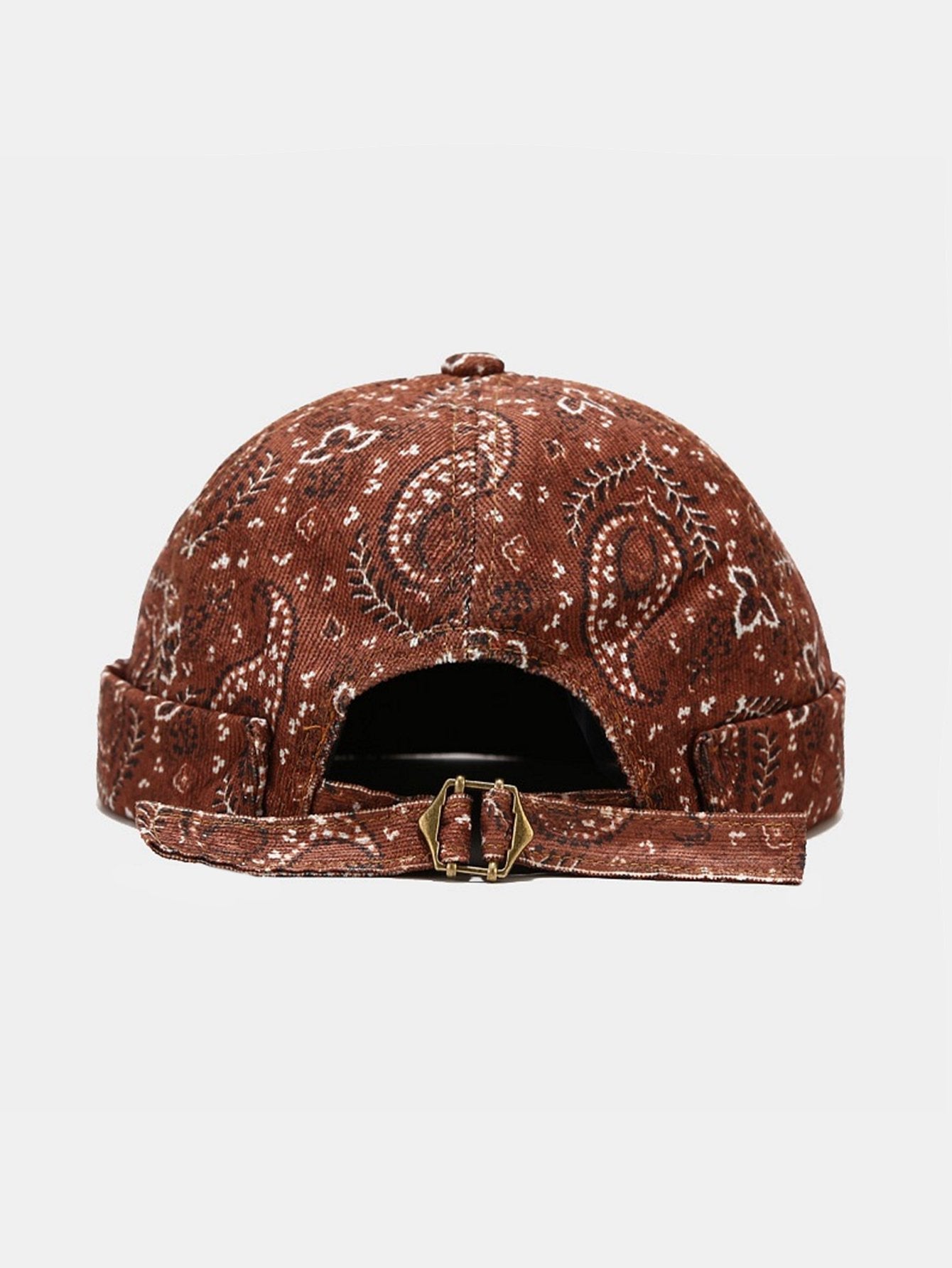 Vintage Paisley Print Brimless Hat