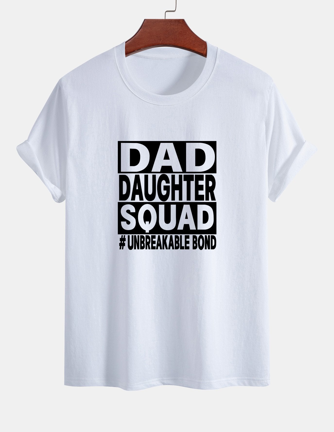 Regular Fit Dad And Daughter Squad Print Cotton T-Shirt