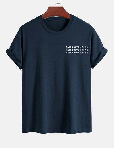 Regular Fit Slogan Print Cotton T-Shirt