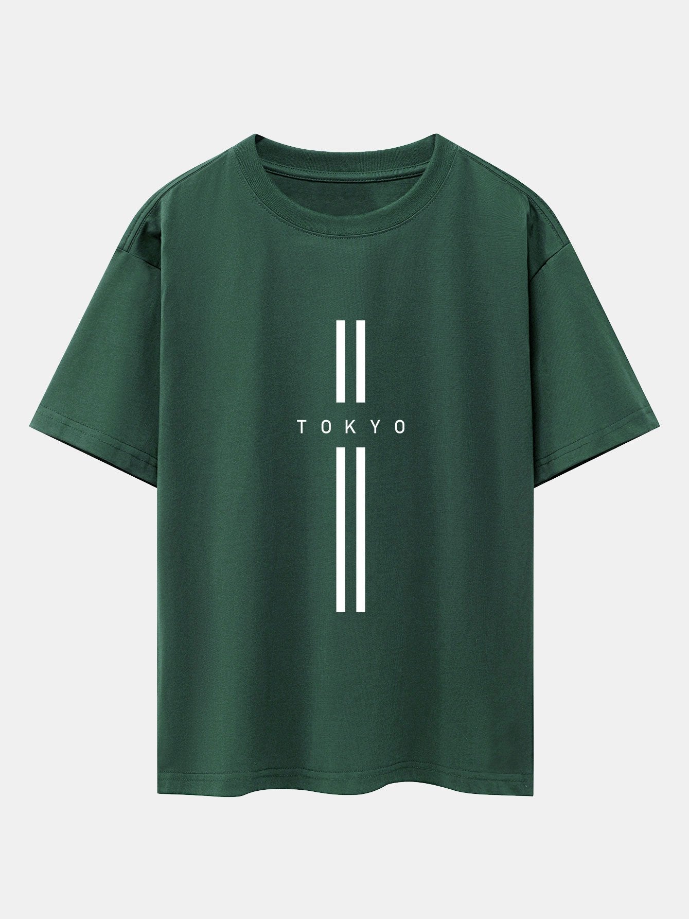 Stripe Tokyo Print Drop Shoulder Oversize T-Shirt
