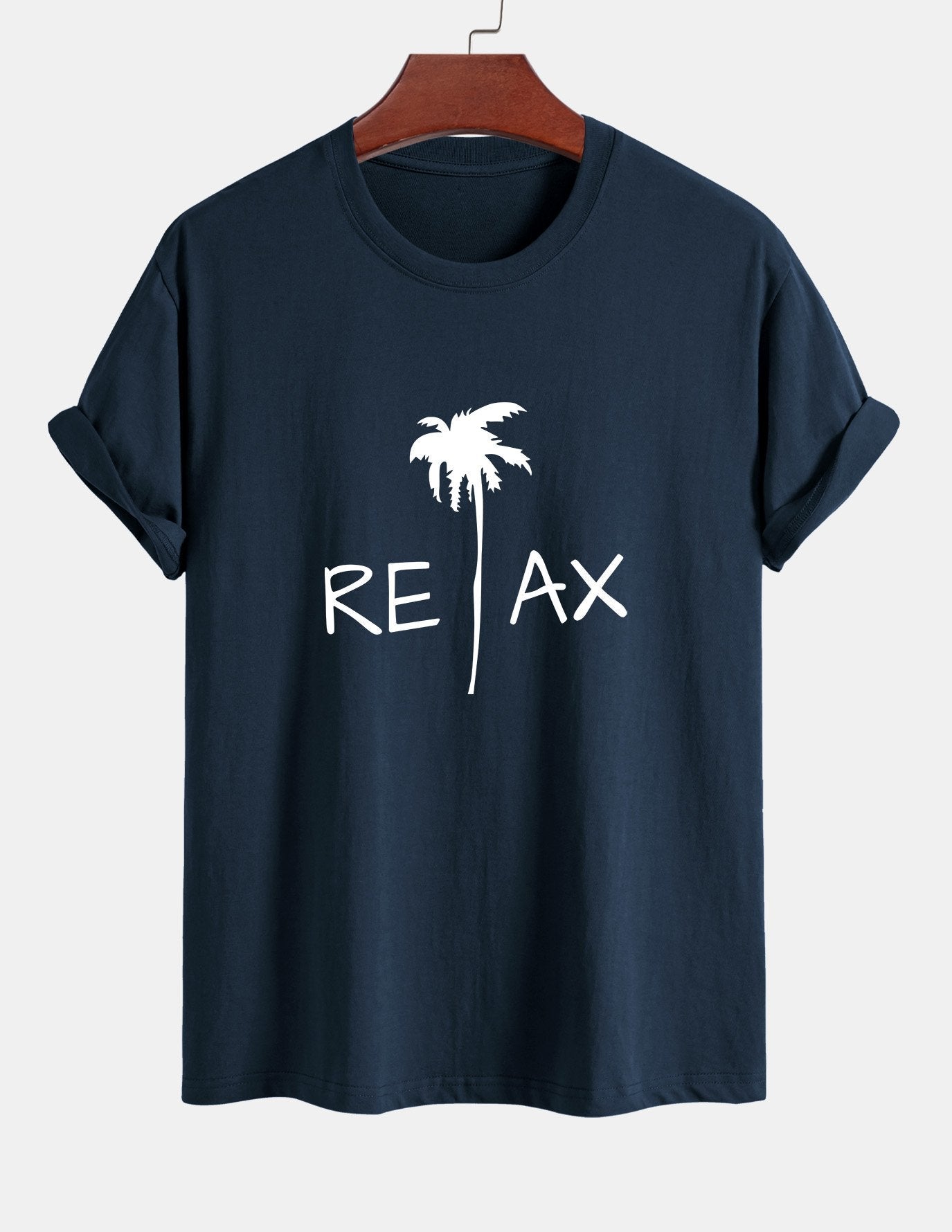 Regular Fit Relax Palm Tree Print Cotton T-Shirt