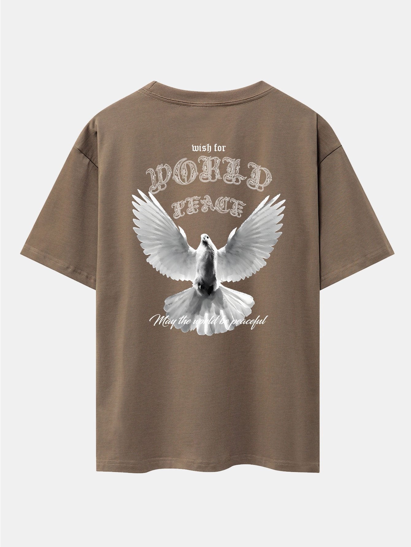 Dove Of Peace Back Print Drop Shoulder Oversize T-Shirt