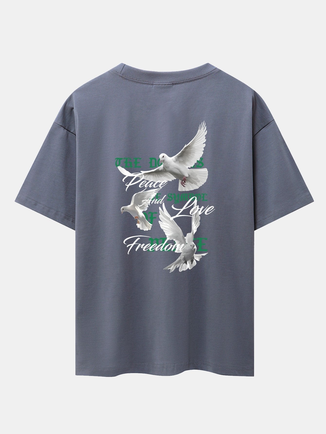 Dove Slogan Back Print Drop Shoulder Oversize T-Shirt