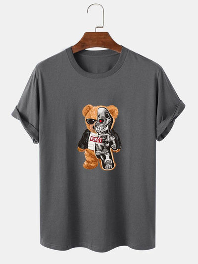 Mechanical Bear Print T-Shirt