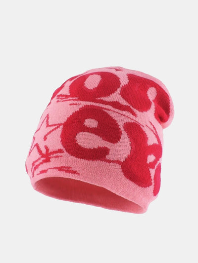 Fashion Slogan Pattern Warm Knit Beanie Hat