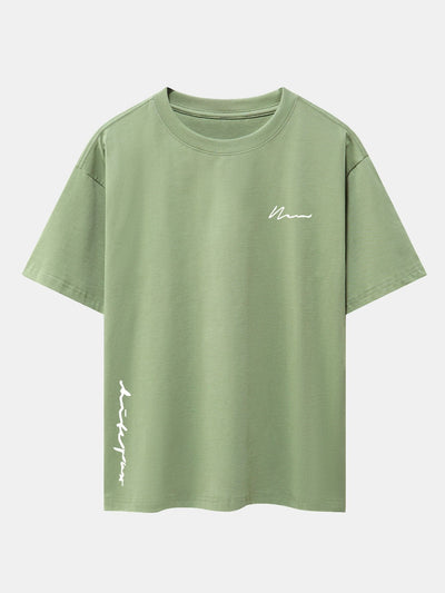 Slogan Print Drop Shoulder Oversize T-Shirt
