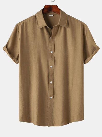 Short Sleeve Textured Button Up Shirt