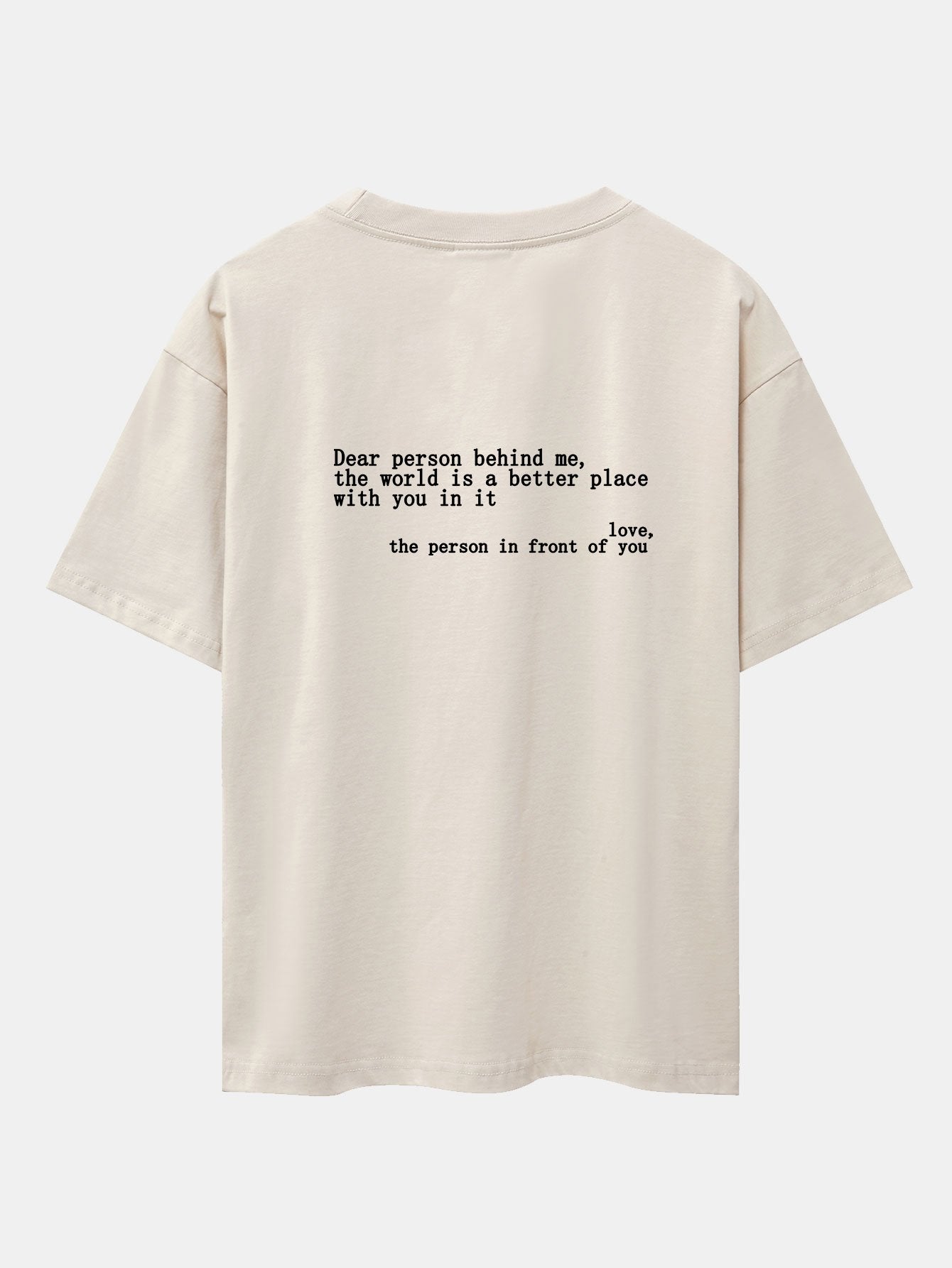 Slogan Back Print Drop Shoulder Oversize T-Shirt