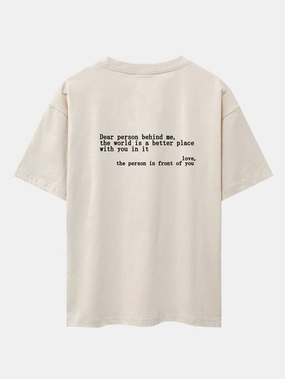 Slogan Back Print Drop Shoulder Oversize T-Shirt