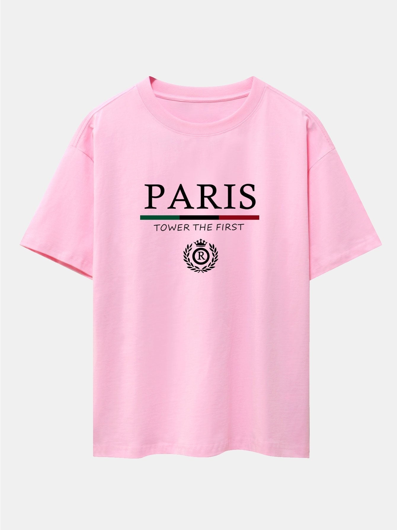 Paris Slogan Print Drop Shoulder Oversize T-Shirt