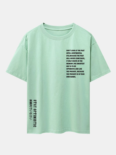 Slogan Print Drop Shoulder Oversize T-Shirt