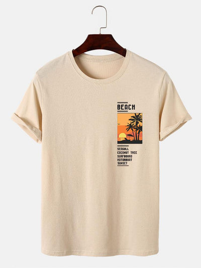 Beach Scenery Slogan Print T-Shirt