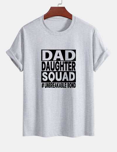 Regular Fit Dad And Daughter Squad Print Cotton T-Shirt
