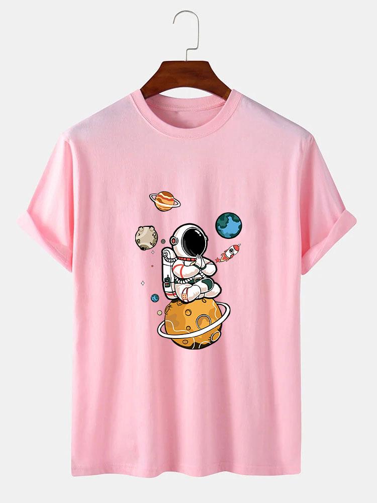 Planet Astronaut Print T-Shirt
