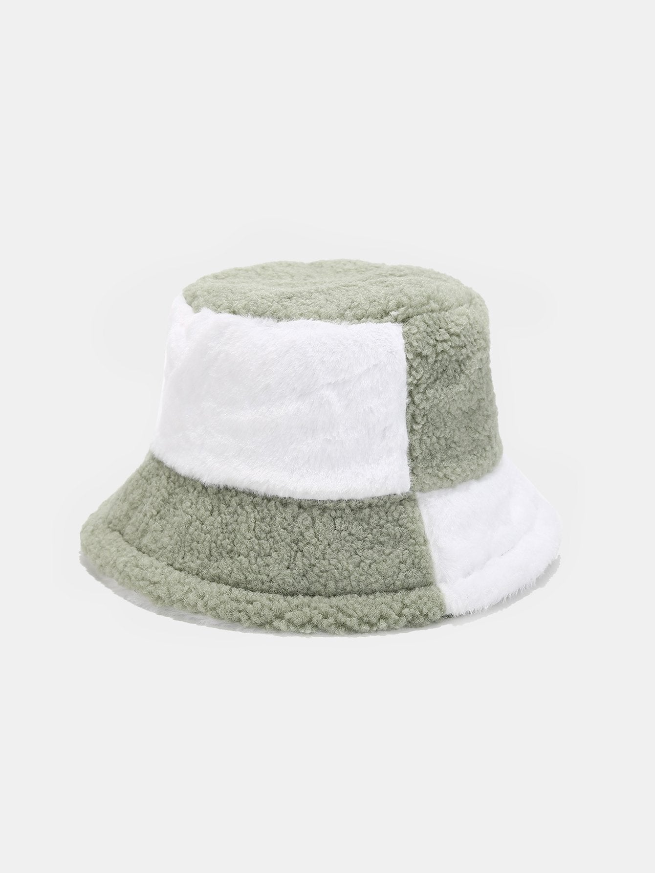 Teddy Color Block Warm Bucket Hat