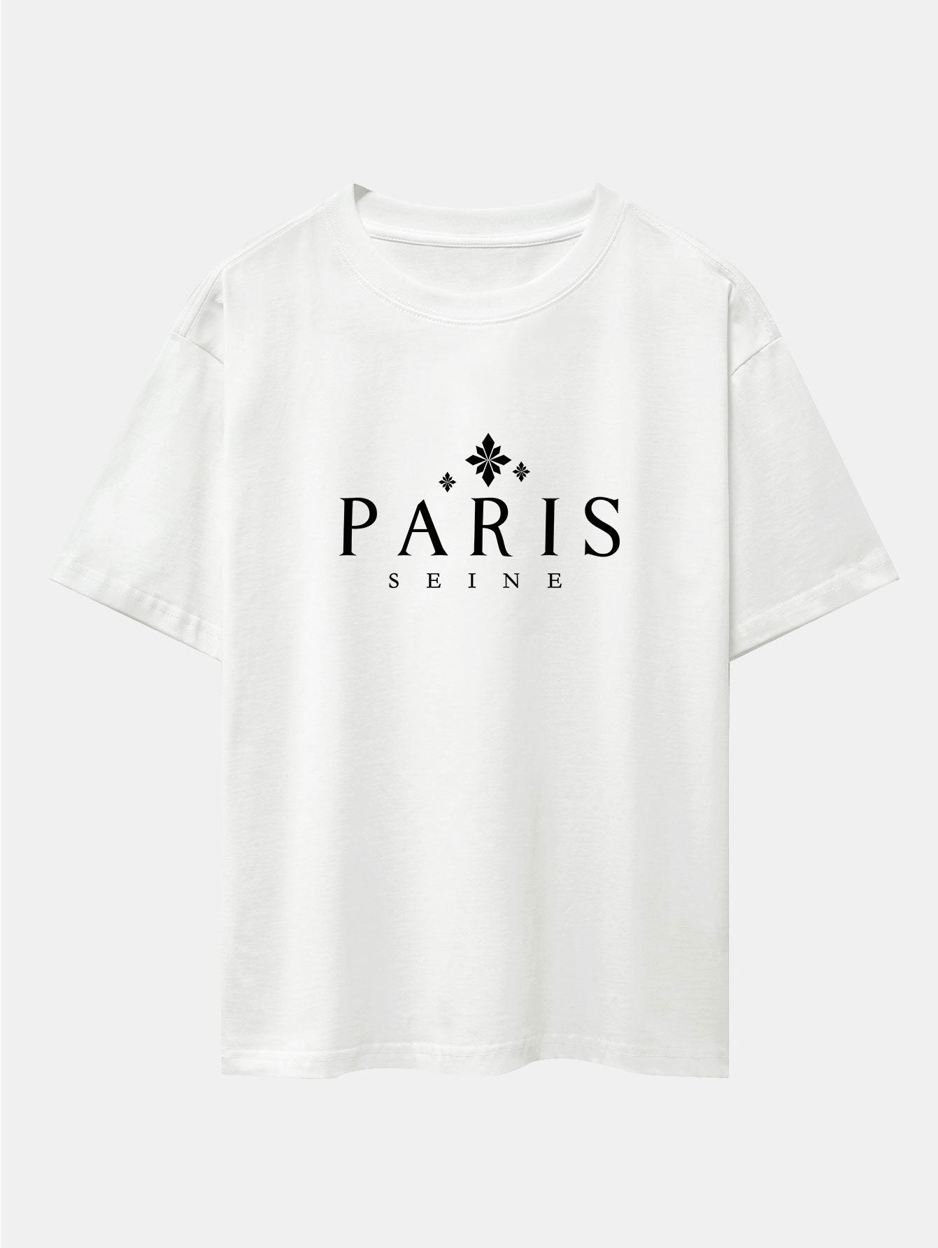 Paris City Print Drop Shoulder Oversize T-Shirt