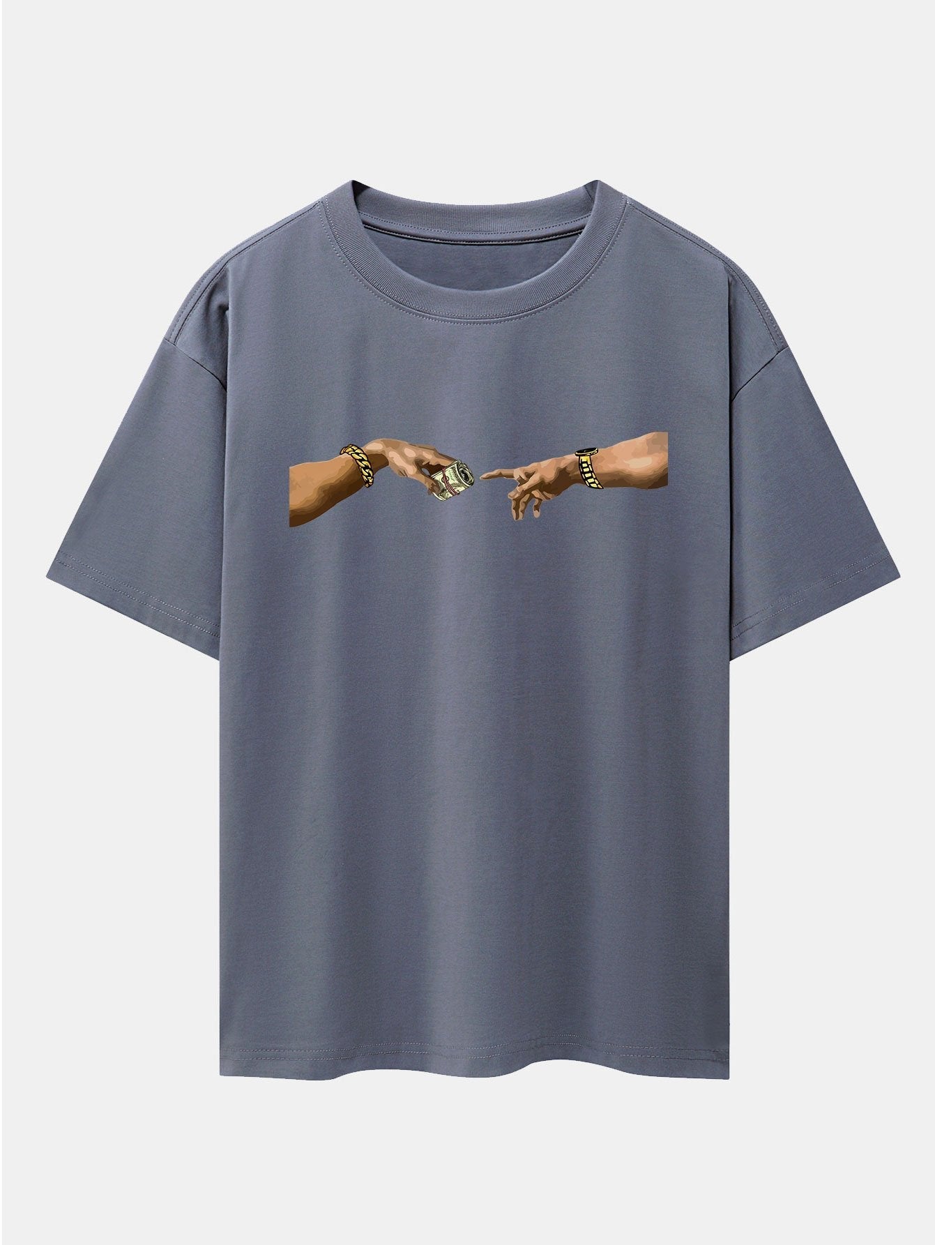 Cash Hand Print Drop Shoulder Oversize T-Shirt