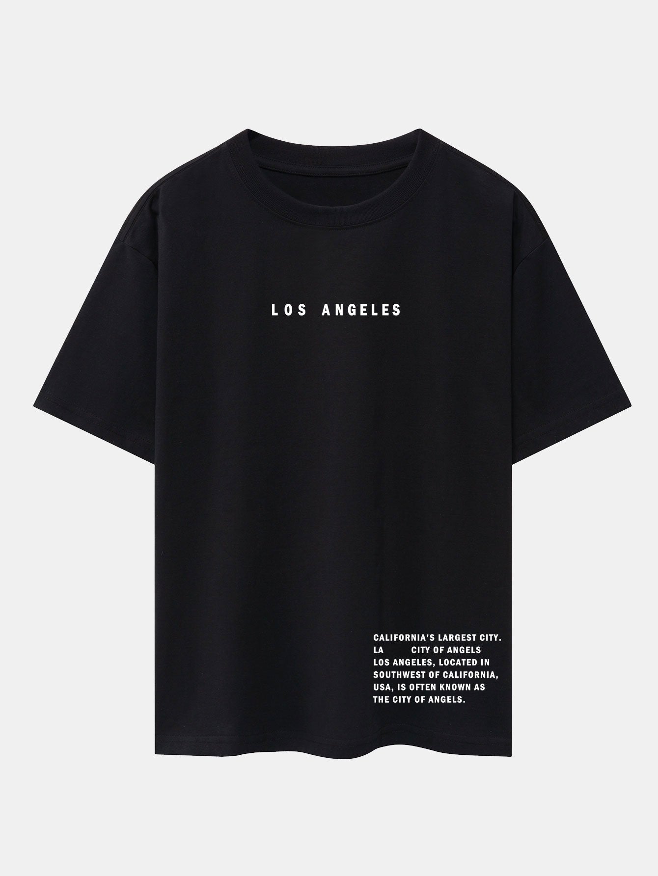 Los Angeles Slogan Print Drop Shoulder Oversize T-Shirt