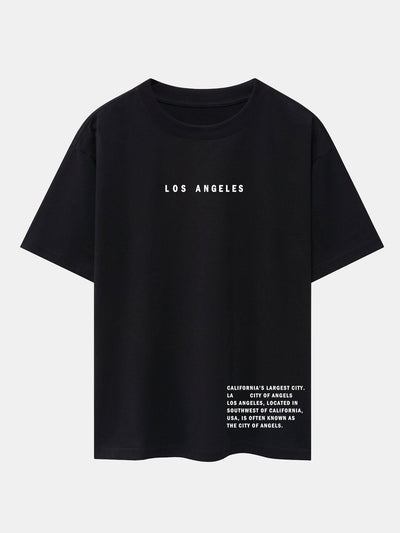 Los Angeles Slogan Print Drop Shoulder Oversize T-Shirt