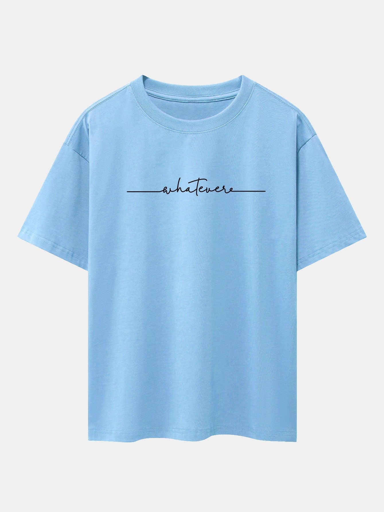 Handwritten Word Print Drop Shoulder Oversize T-Shirt