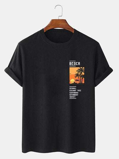 Beach Scenery Slogan Print T-Shirt