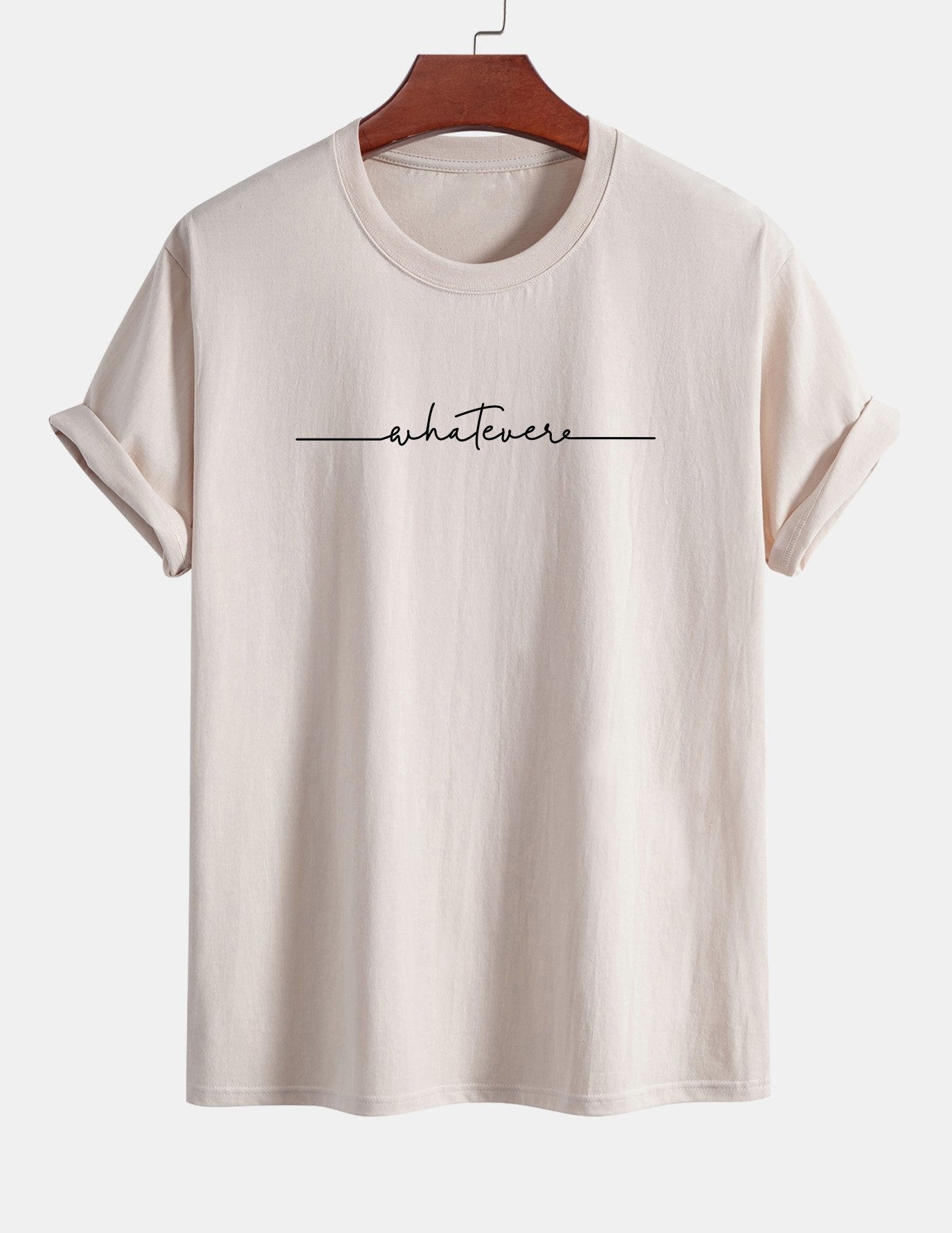 Regular Fit Slogan Print Cotton T-Shirt