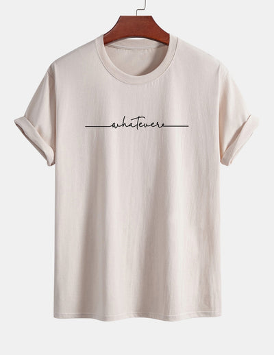 Regular Fit Slogan Print Cotton T-Shirt