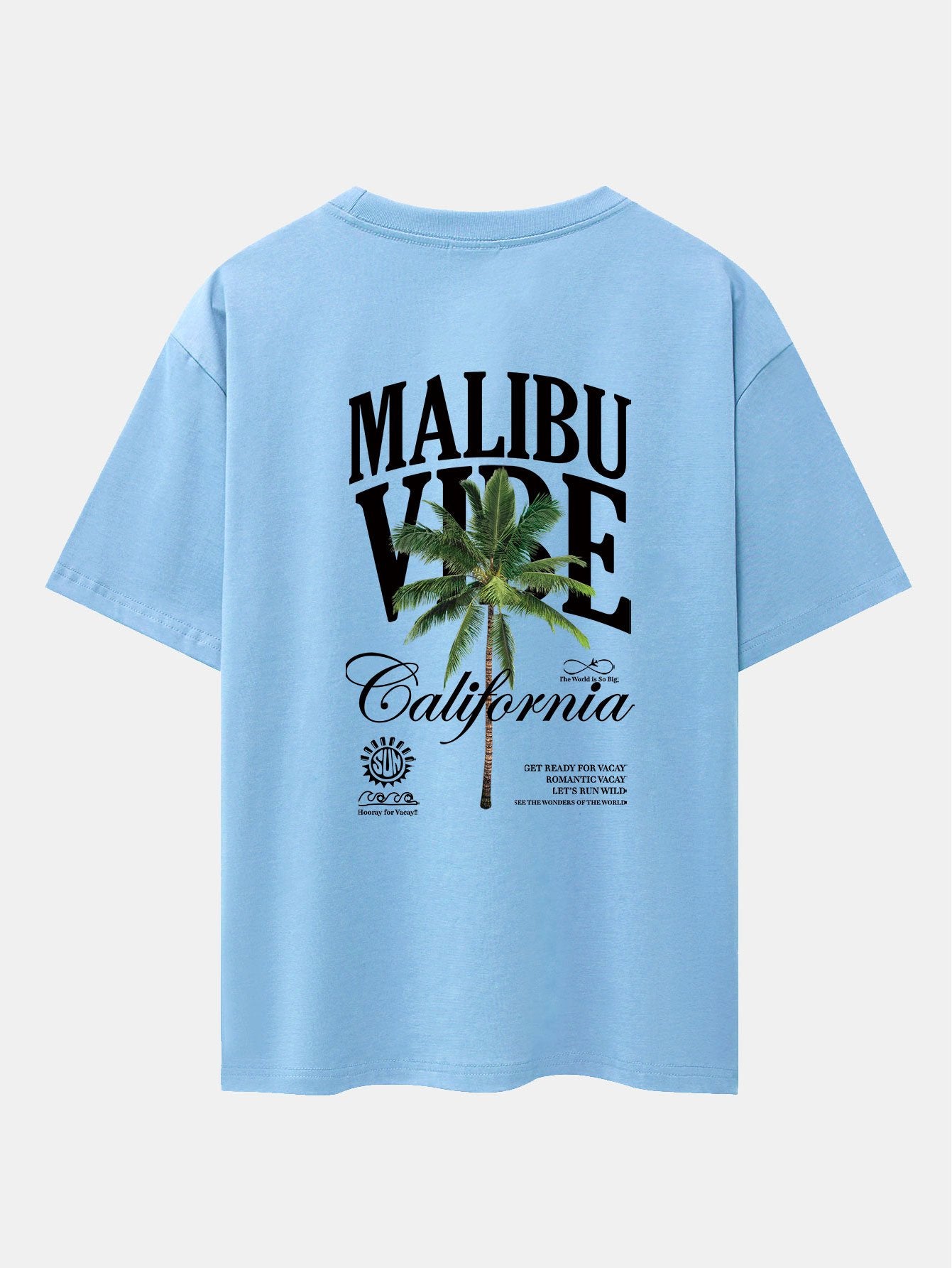 California Palm Tree Back Print Drop Shoulder Oversize T-Shirt