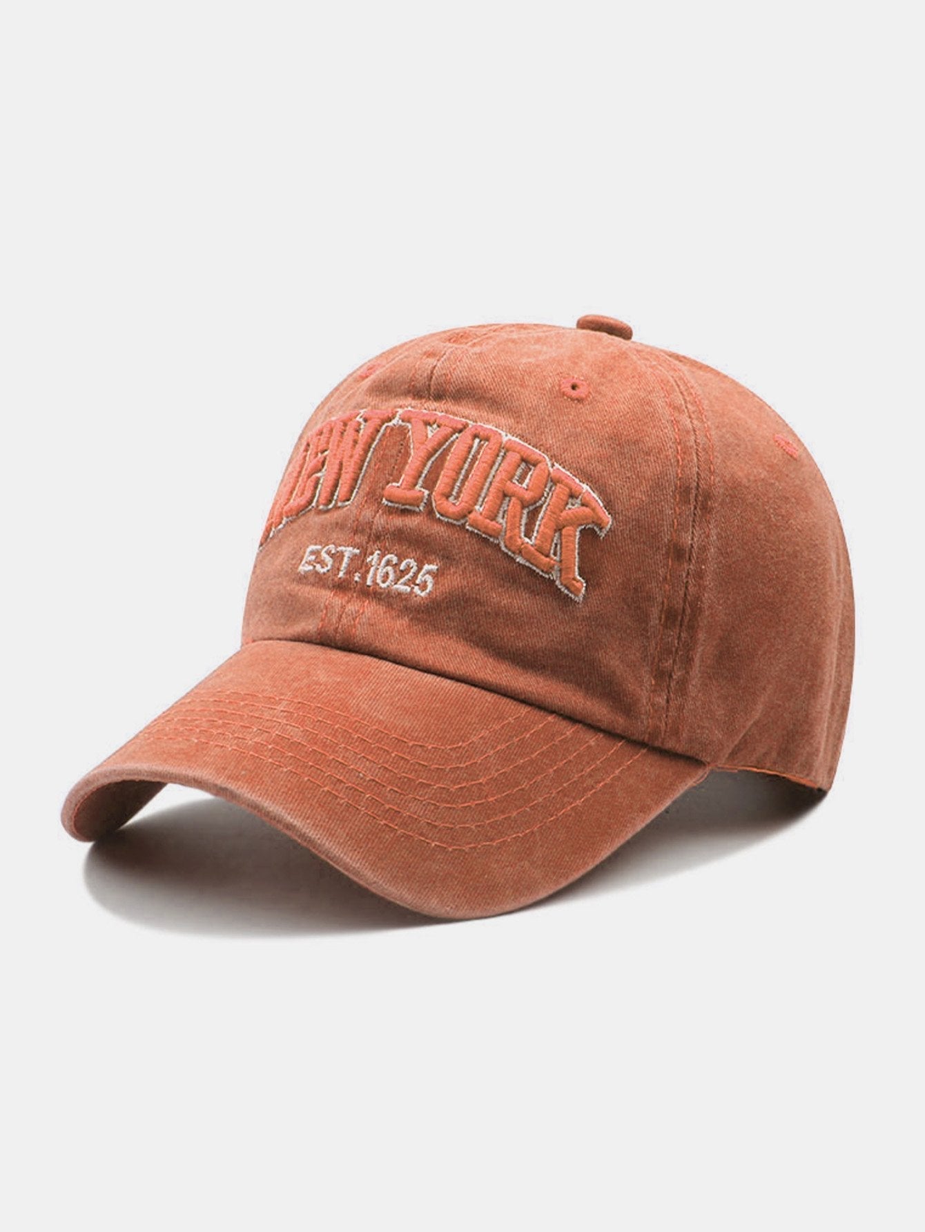 New York Embroidery Washed Distressed Cotton Baseball Cap