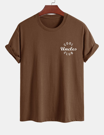 Regular Fit Cool Uncles Club Print Cotton T-Shirt