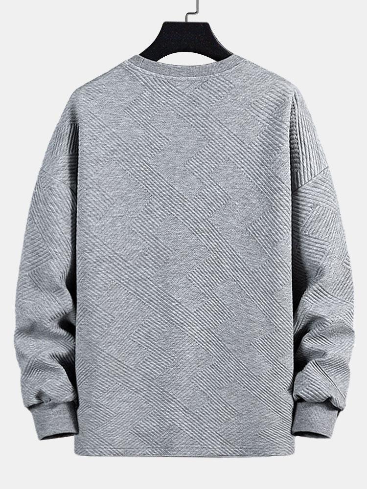 Long sleeve Geometric Stripe Jacquard T-Shirt