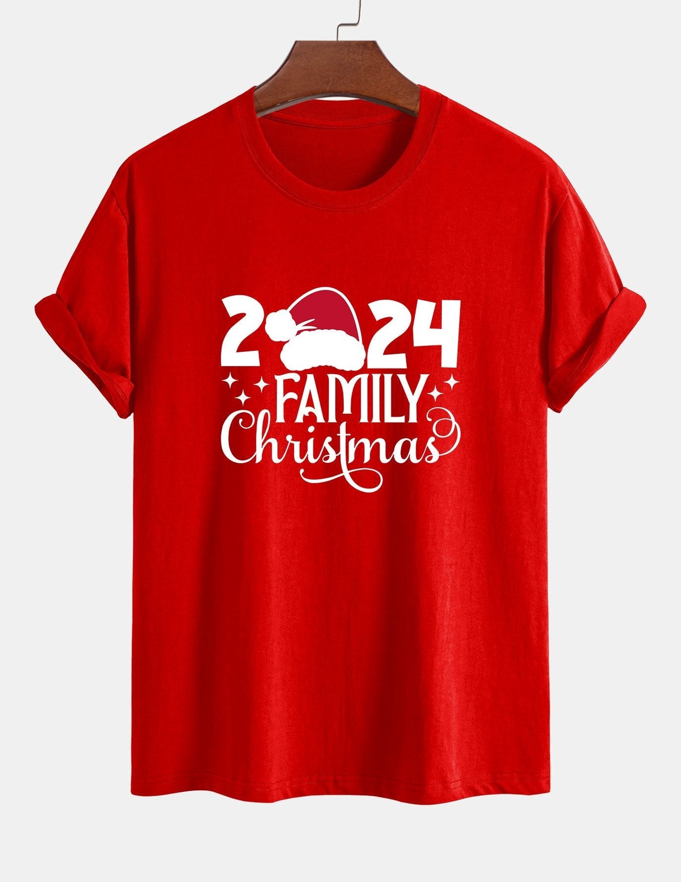 Regular Fit Family Christmas 2024 Print Cotton T-Shirt