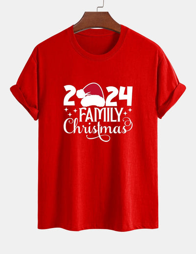 Regular Fit Family Christmas 2024 Print Cotton T-Shirt