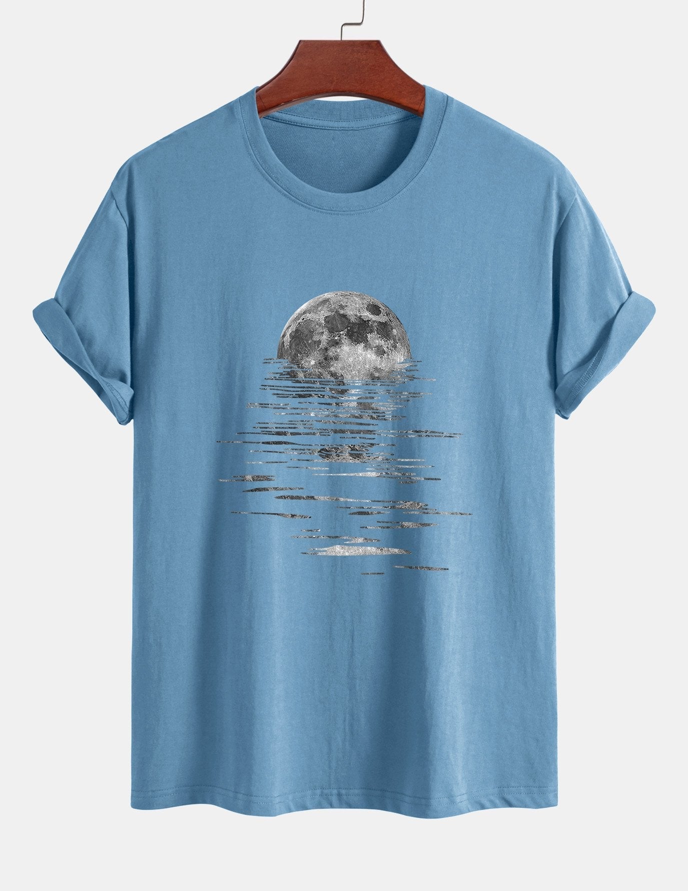 Regular Fit Moon Print Cotton T-Shirt