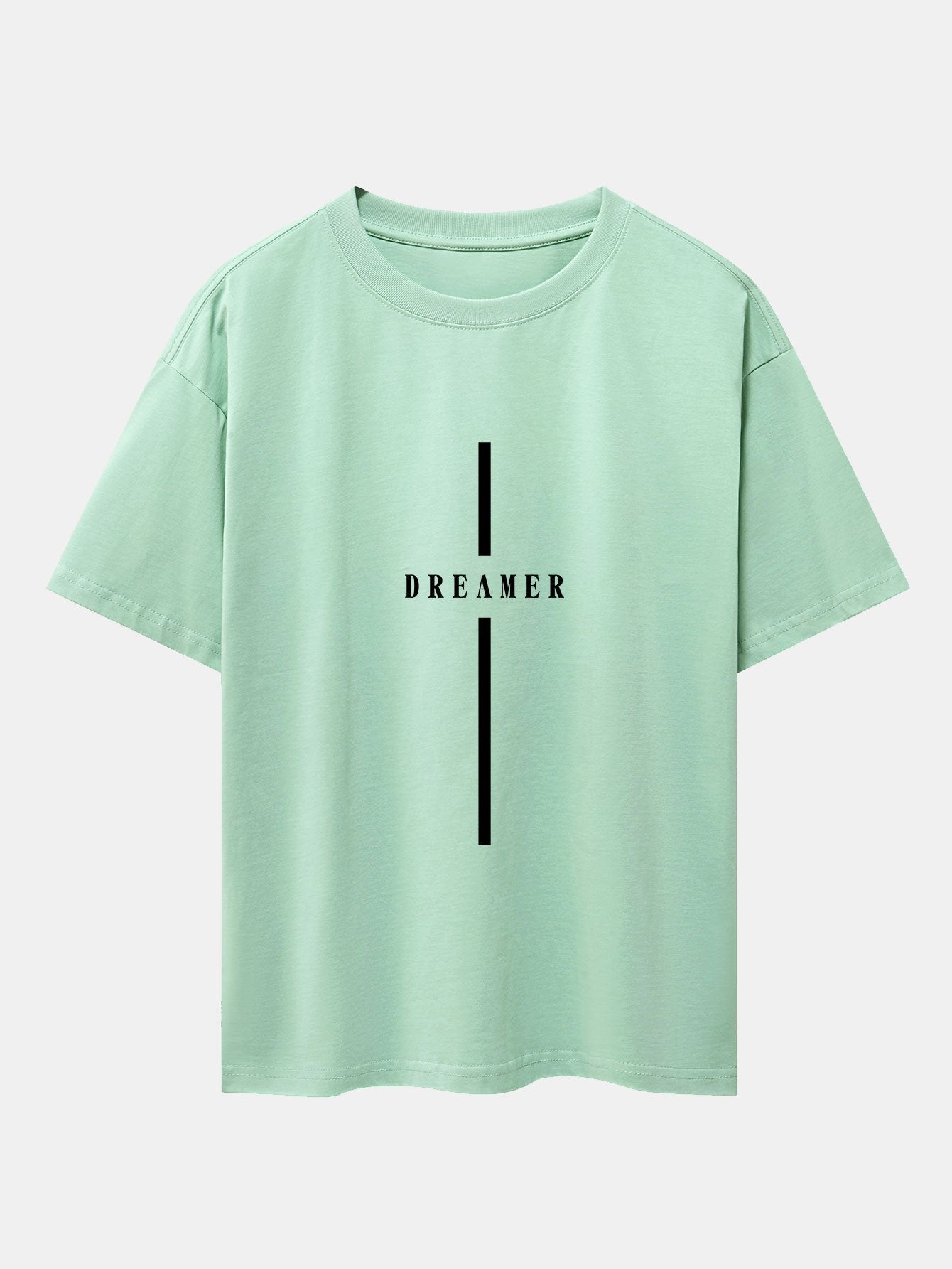 Stripe Dreamer Print Drop Shoulder Oversize T-Shirt