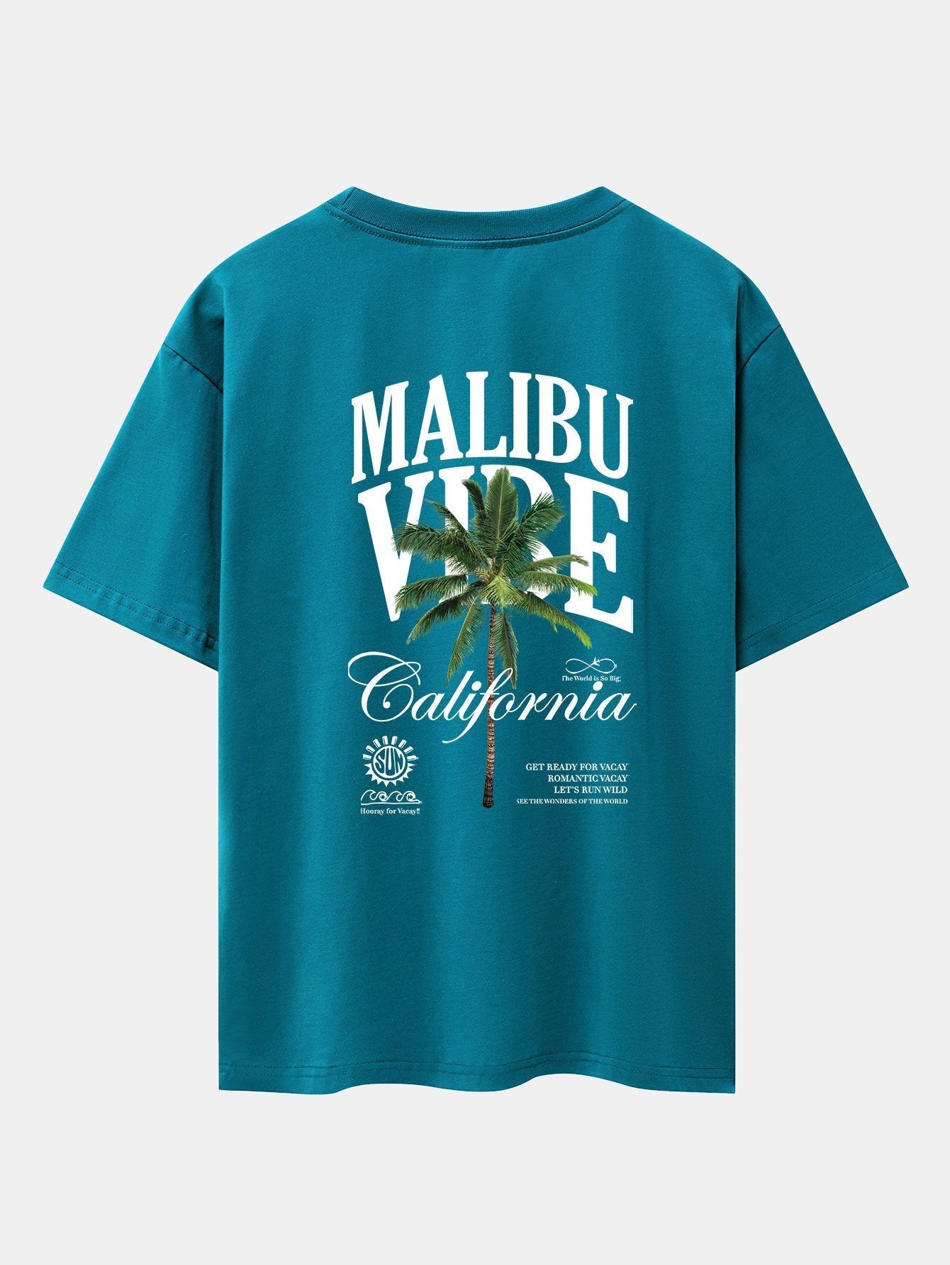 California Palm Tree Back Print Drop Shoulder Oversize T-Shirt